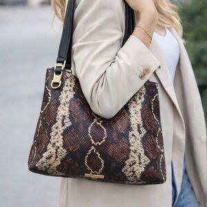 Vince Camuto Snake Print Shoulder Bag in Pine Cone Multi